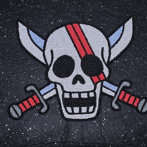 Shanks Jolly Roger Skull: OP Anime 4&quot; Sew-on or Iron-on Patch