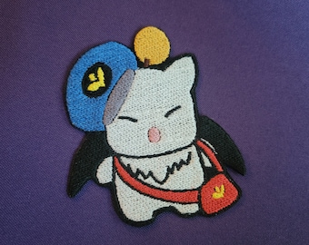 Large Post-Moogle: Final Fantasy Iron-on Embroidered Patch