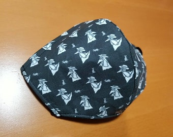 Plague Doctor Mini printed Face Mask With nose strip and filter pocket