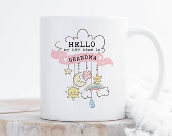 Grandma Mug Memaw Mug Mimi Mug, Baby Girl Pregnancy Announcement Mug, Baby Shower Gift, Gift for new Grandma, Baby Announcement Coffee Mug