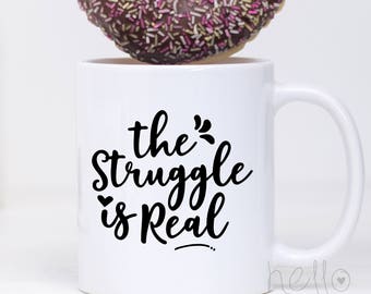 Der Kampf ist echt Kaffeebecher für Mama Mutterschaft Mama Leben Kaffee Tassen Geschenk für Muttertag Diät Motivation Training Lehrer Geschenk Becher