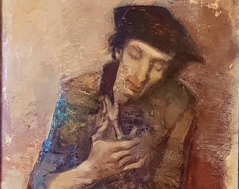 1986, Stanimir Videv, Large Oil Painting "Portrait of Evgeni (Eugene)", signed and dated