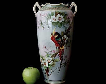 1885-1925, Antique Japanese Vase, Nippon Era, Hand-painted, Maker&#39;s mark