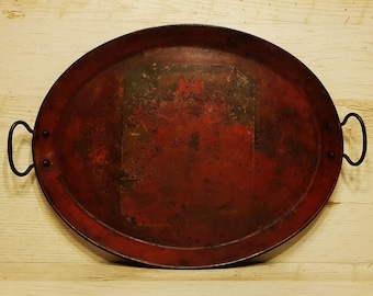 1878 - 1908,Original Large Antique Prince's Red Tray with Coat of Arms##1