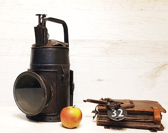 1900, Antique Oil/ Kerosene Lever-Operated Indian Railway Signal Lantern, Rustic/ Industrial/ Boho Decor#14