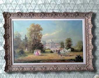 Herbert Isenberg, Original Oil on Canvas Large Painting, Signed, Framed, Perfect Condition, Excellent Luxury Gift,