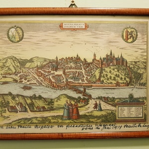 Antike Karte - Meissen/ Misena Hermundurorum Urbs/ Misena, Stadt Hermunduri aus der Vogelperspektive