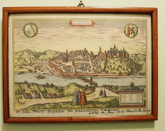 Antique map - Bird's-eye view of Meissen/ Misena Hermundurorum Urbs/ Misena, city of Hermunduri