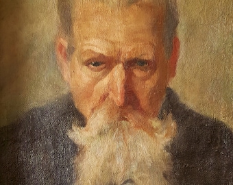 1930's, Tsvetana Shtiliyanova, Rare Collectible Artist , "Portrait of an Old Man", signed