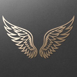Ailes d'ange Svg. Ailes découpées au laser Svg. Fichiers numériques SVG PNG DXF pour la découpe vinyle/papier/contreplaqué/laser. Mémorial / Ailes d'oiseaux / Décoration murale