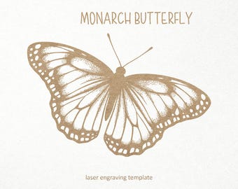 Monarch Butterfly Svg file. Butterfly Svg laser engraving template. Digital SVG PNG DXF files for Cricut, Silhouette, cutting, engraving.