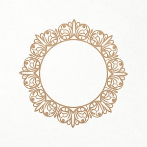 Moldura Monograma Svg. Círculo decorativo ornamentado de casamento moldura de espelho redondo Svg. Arquivos digitais SVG PNG DXF para corte de vinil/papel/madeira compensada/laser