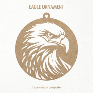 Adorno de águila cortado a láser en formato SVG. Llavero/etiqueta láser de águila del 4 de julio en formato SVG/DXF. Archivos digitales SVG, PNG y DXF para Cricut, Silhouette, corte y grabado.