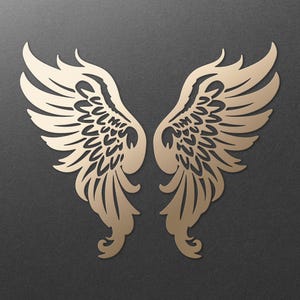 Ailes d'ange Svg. Ailes découpées au laser Svg. Fichiers numériques SVG PNG DXF pour la découpe vinyle/papier/contreplaqué/laser. Mémorial / Ailes d'oiseaux / Décoration murale