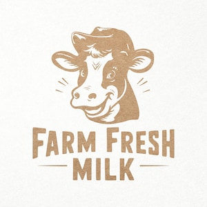 Farm Fresh Milk Svg. Cow Svg. Pliki cyfrowe SVG PNG DXF do Cricut, Silhouette, cięcia, grawerowania. Mleczny / Farm / Farmer / Rustykalny / Znak