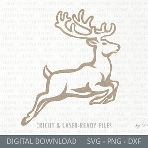 Rentier fliegend svg Hirsch svg. Digitale SVG PNG DXF Dateien, Vinyl Papier Sperrholz Laserschnitt. Rentier / Waldtiere / Waldnatur