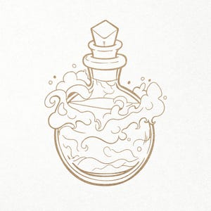 Magic bottle Svg. Potion bottle Svg. Digital SVG PNG DXF for Cricut/Silhouette cutting, laser engraving. Celestial / Mystical / Halloween