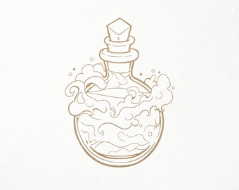 Magic bottle Svg. Potion bottle Svg. Digital SVG PNG DXF for Cricut/Silhouette cutting, laser engraving. Celestial / Mystical / Halloween