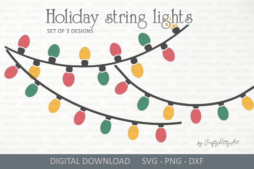 Christmas String Lights Svg Bundle. Digital SVG PNG DXF Cricut ...