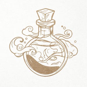 Magic bottle Svg. Potion bottle Svg. Digital SVG PNG DXF for Cricut/Silhouette cutting, laser engraving. Celestial / Mystical / Halloween