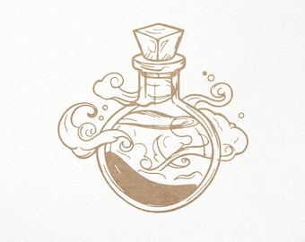 Magic bottle Svg. Potion bottle Svg. Digital SVG PNG DXF for Cricut/Silhouette cutting, laser engraving. Celestial / Mystical / Halloween