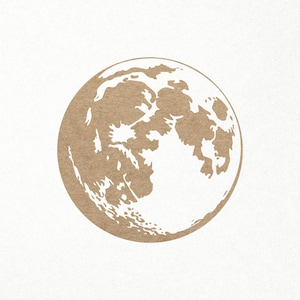 Luna Svg. Luna llena Svg. Archivos digitales SVG PNG DXF para corte láser y grabado de siluetas Cricut. Cósmico / Espacio / Cráteres realistas / Globo