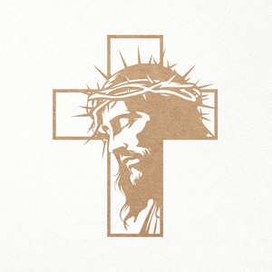 Jesus Christ Svg. Thorn Crown Svg. Cross Svg. Crucifix Svg. Digital SVG PNG DXF files for vinyl/paper/lywood/laser cutting. Christian/Faith