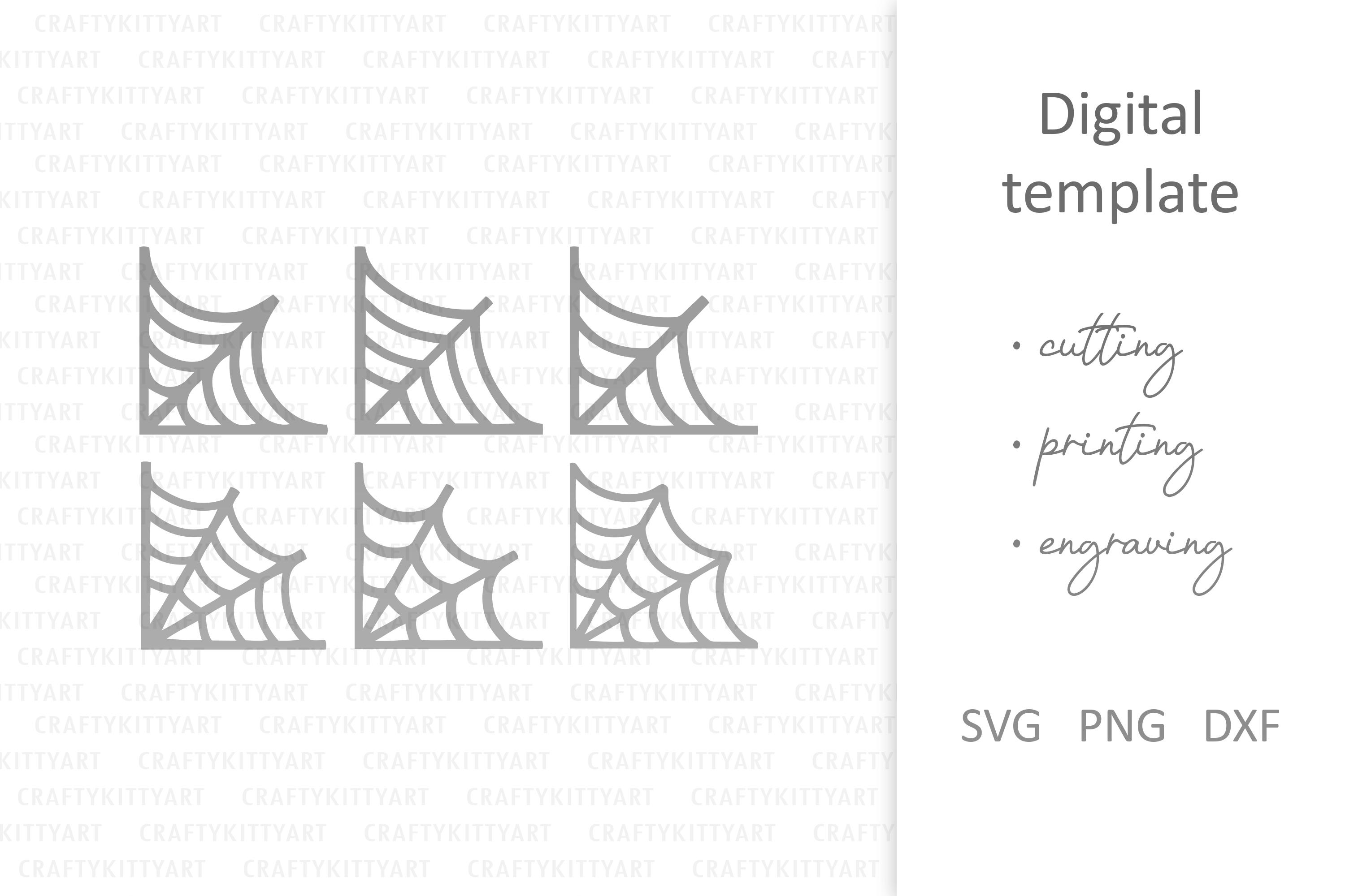 Spider Web Splitting Inhalf Spider Web Svg Bundle. Digital SVG PNG DXF Cut Files for Paper, Plywood ...