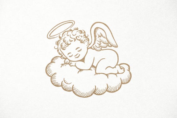 Baby Angel Svg. Cherub Svg. Digital SVG PNG DXF Files, Cricut