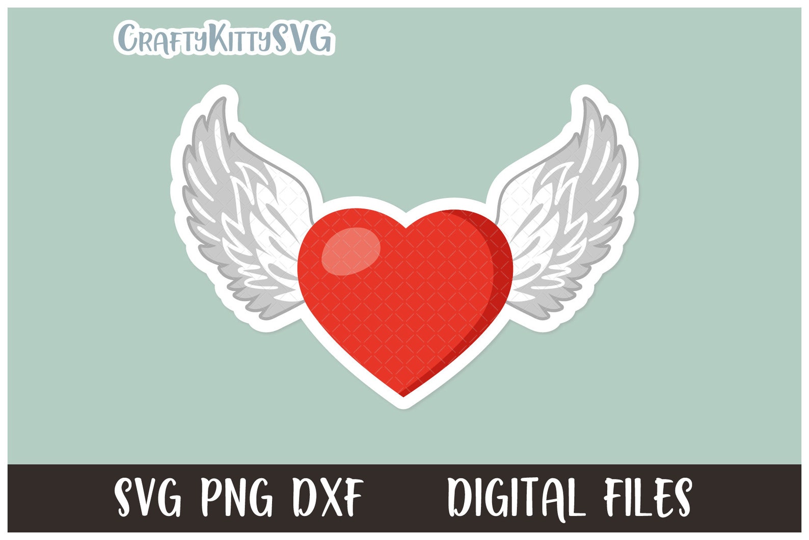 Heart Svg. Winged Heart Svg. Angel Wings Svg. Heart Wings Svg. - Etsy