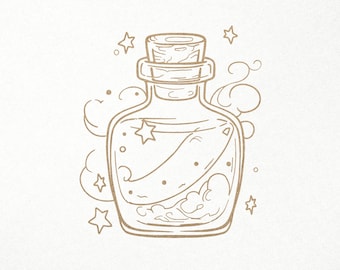 Magic bottle Svg. Potion bottle Svg. Digital SVG PNG DXF for Cricut/Silhouette cutting, laser engraving. Celestial / Mystical / Halloween
