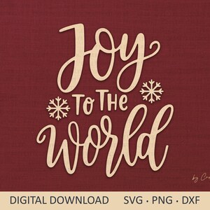 Alegría para el mundo Svg. Archivos digitales SVG PNG DXF, archivos de corte Cricut Silhouette. Linda frase navideña de invierno para letreros de puerta, camisetas, sublimación.