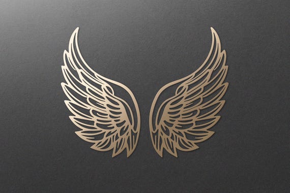 Angel wings Svg. Wings laser cut Svg. Digital SVG PNG DXF files for vinyl/paper/plywood/laser cutting. Memorial / Bird wings / Wall decor