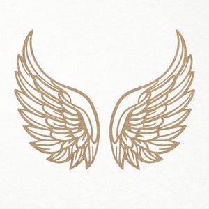 Puede incluir: Un par de alas de &aacute;ngel marrones con dise&ntilde;os detallados de plumas.