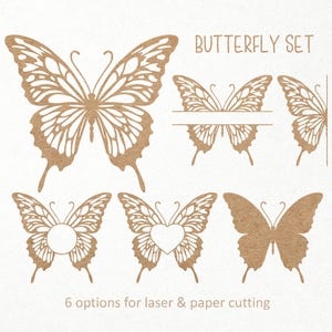 Fichier coupé SVG papillon. Lot décoratif papillon monogramme cadre Svg. Numérique SVG PNG DXF pour Cricut/Silhouette. Mariage / Printemps / Bohème