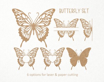 Butterfly Monogram Frame Svg. Butterflies Svg Laser Cut Papercut Bundle ...