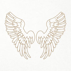 Ailes d'ange Svg. Ailes découpées au laser Svg. Fichiers numériques SVG PNG DXF pour la découpe vinyle/papier/contreplaqué/laser. Mémorial / Ailes d'oiseaux / Décoration murale