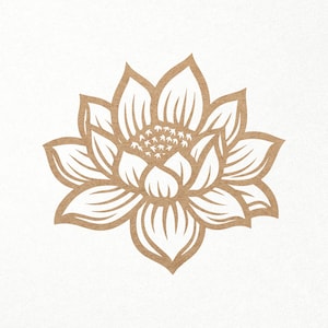 Lotus-svg. Lotusbloem Svg. Digitale SVG PNG DXF-bestanden voor vinyl/papier/multiplex/lasersnijden. Waterlelie Svg / Zen / waterlelie Svg / bloemen