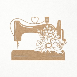 Sewing Machine Svg. Floral Sewing Machine Svg. Flower Sewing Machine Svg. Digital SVG PNG DXF files for vinyl/paper/plywood/laser cutting