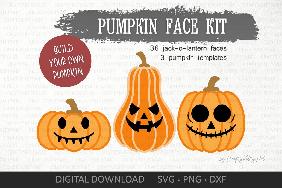 Pumpkin Face Svg Bundle. Jack O Lantern Faces Stencil. Pumpkin SVG PNG ...