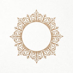 Monogram Frame Svg. Wedding Ornate Decorative Circle Round Mirror Frame Svg. Digital SVG PNG DXF files for vinyl/paper/plywood/laser cutting