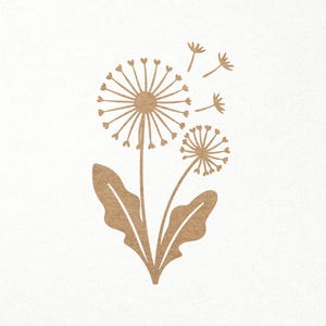 Dente di leone Svg. Fiore di tarassaco Svg. File digitali SVG PNG DXF per taglio vinile/carta/compensato/laser. Fiore di campo / Compleanno / Boho / Floreale
