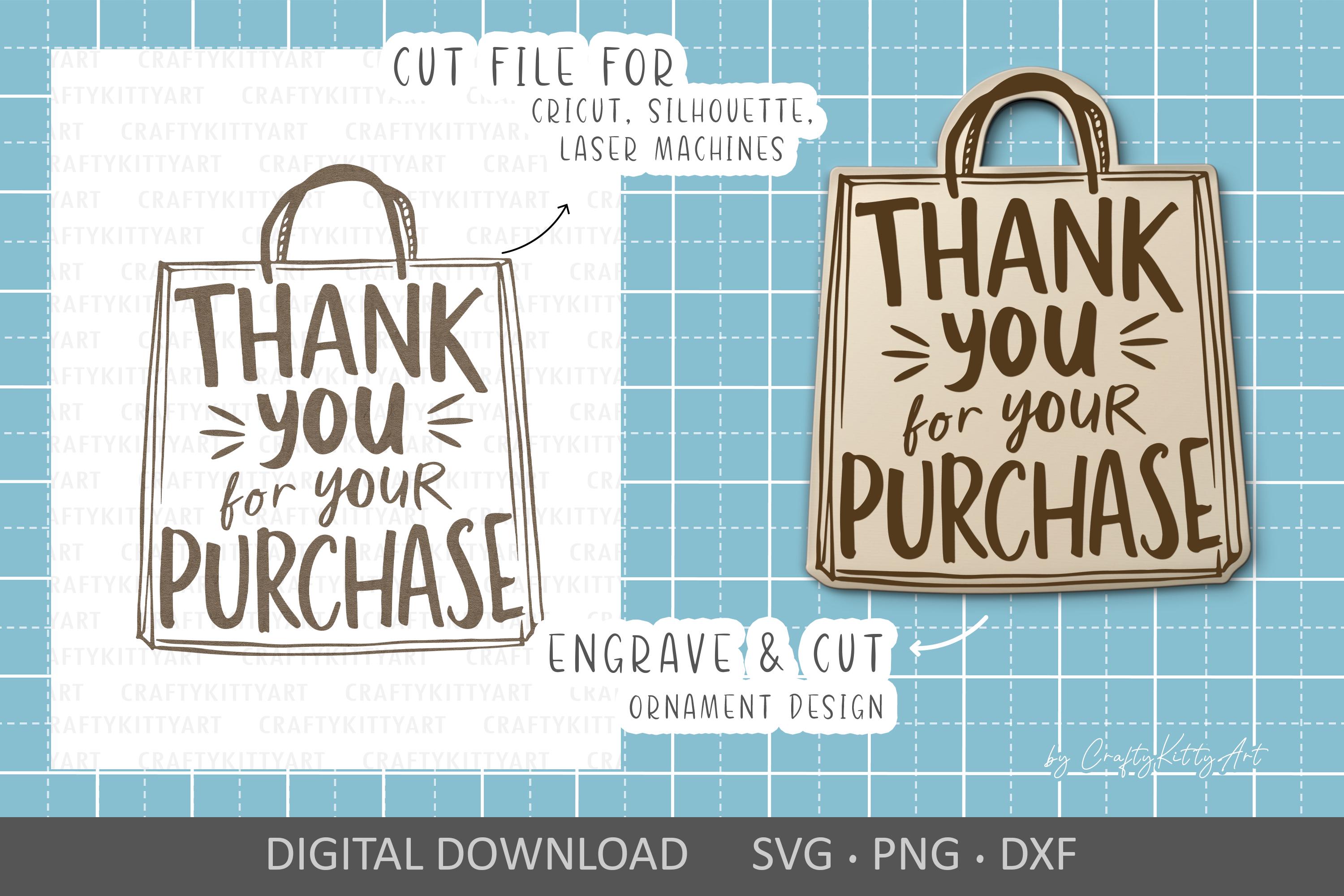 Thank You for Your Purchase Svg Lasercut Engraving Ornament Template ...