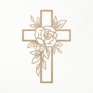 Blumenkreuz LaserSvg. Blumen Kreuz svg. Christliches Kreuz svg Kruzifix svg. Digitale SVG PNG DXF Dateien für Vinyl/Papier/Sperrholz/Laserschneiden