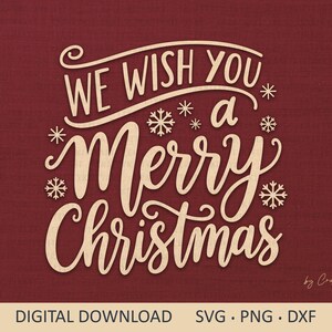 Wir wünschen Ihnen eine frohe Weihnachten svg. Digitale SVG PNG DXF, Cricut Silhouette Schneidedateien. Netter Wintergruß für Karte, Schild, Sublimation.