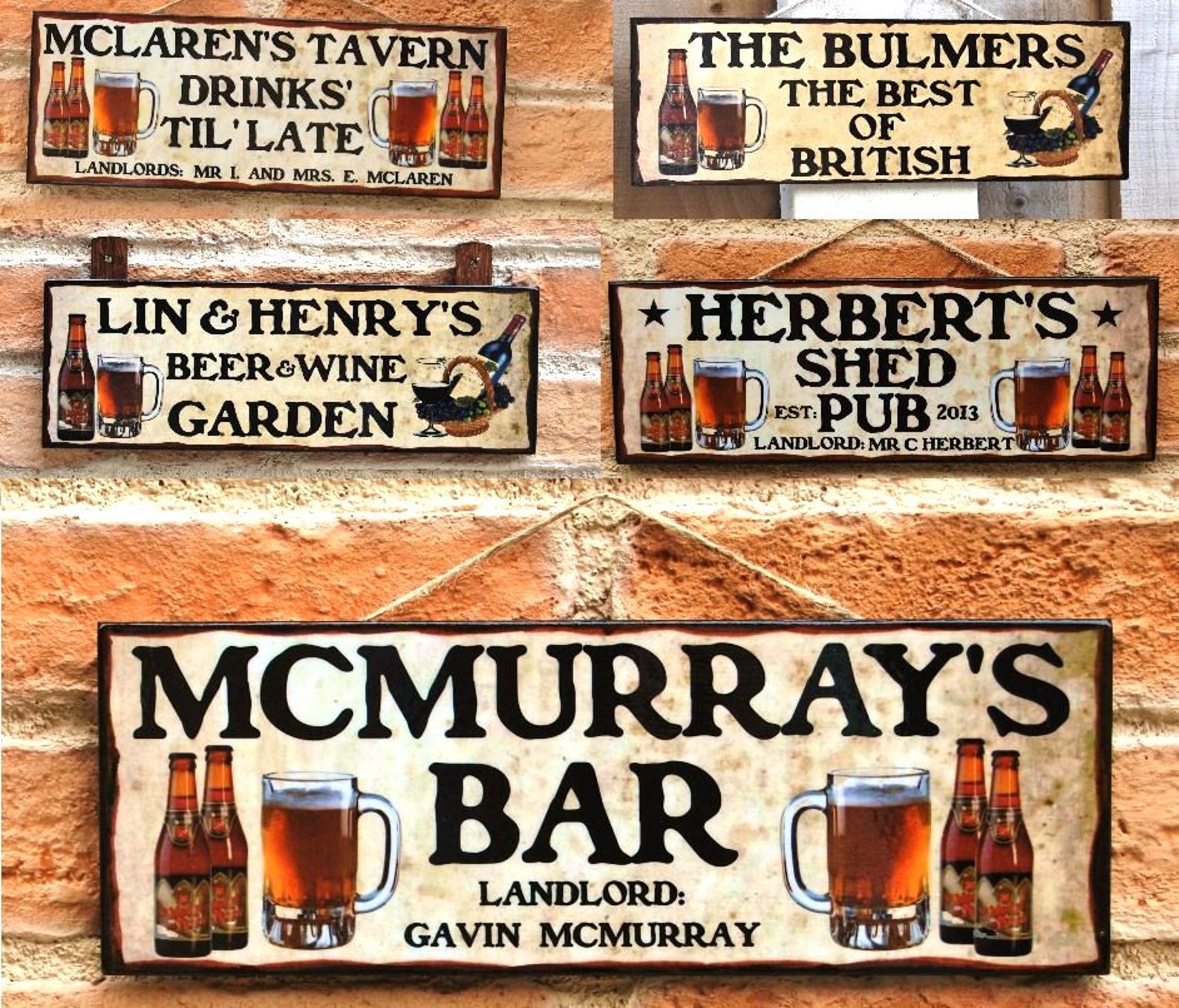 Personalised Bar Sign Garden Shed Pub Home Beer Birthday Gift Etsy