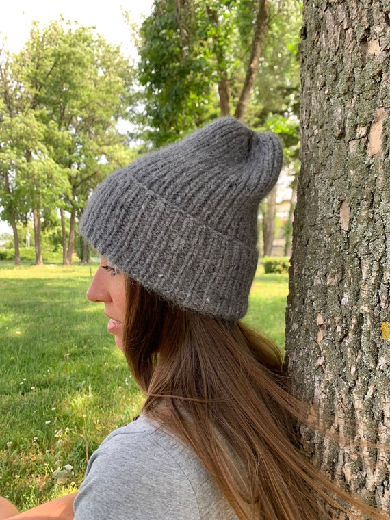 Superwarm Hat, Angora WOOL Ribbed Beanie - Etsy display picture 1