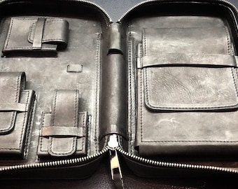 Cigar Leather Case - Charcoal Black 1963