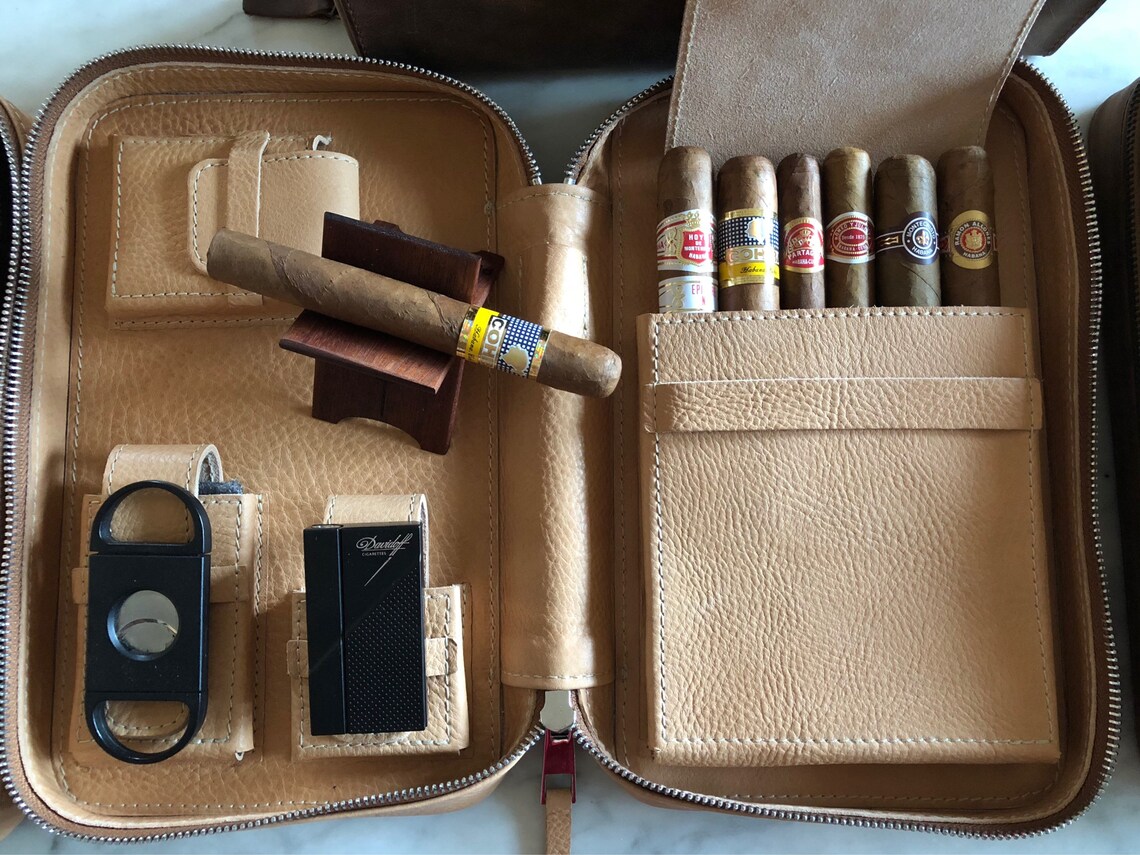 Cigar Leather Case Desert Storm Series Special Etsy
