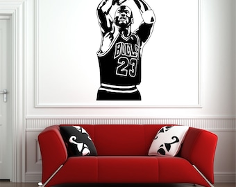 Michael Jordan 23 Bulls NBA Wall Art Decal Basketball Sport Vinyl Sticker Home